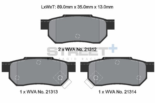 Pagid Racing Street+ Brake Pads T8004SP2001