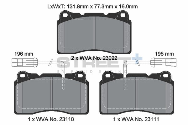 Pagid Racing Street+ Brake Pads T8017SP2001