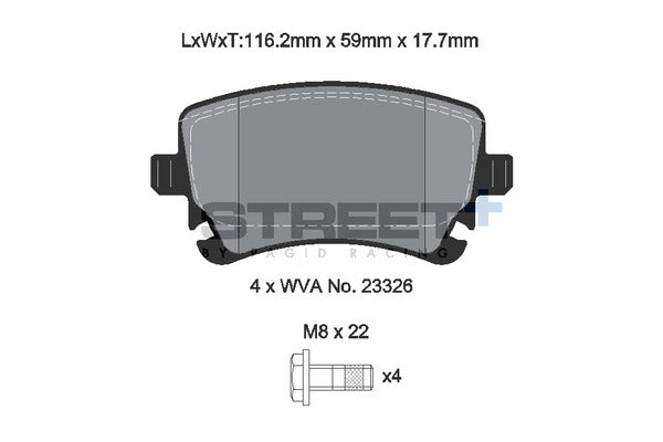 Pagid Racing Street+ Brake Pads T8027SP2001