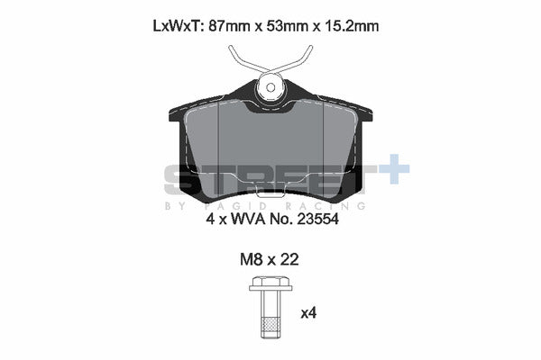 Pagid Racing Street+ Brake Pads T8032SP2001