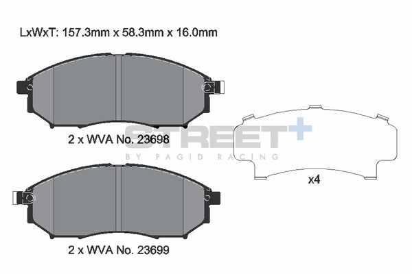 Pagid Racing Street+ Brake Pads T8040SP2001