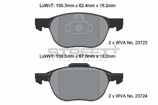 Pagid Racing Street+ Brake Pads T8041SP2001