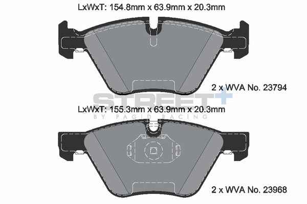 Pagid Racing Street+ Brake Pads T8045SP2001