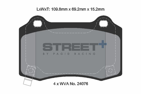 Pagid Racing Street+ Brake Pads T8055SP2001