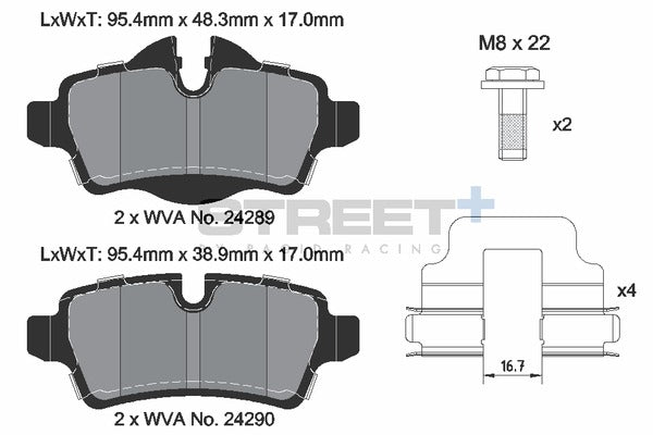 Pagid Racing Street+ Brake Pads T8066SP2001