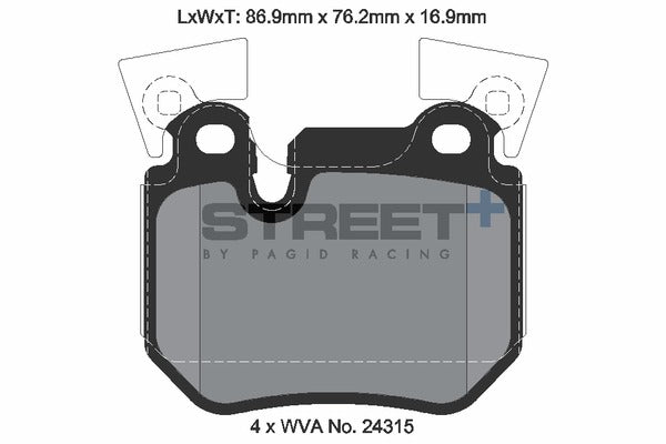 Pagid Racing Street+ Brake Pads T8067SP2001
