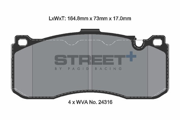 Pagid Racing Street+ Brake Pads T8068SP2001
