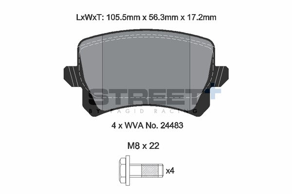Pagid Racing Street+ Brake Pads T8075SP2001
