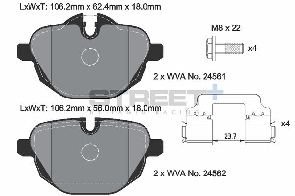 Pagid Racing Street+ Brake Pads T8079SP2001