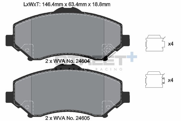 Pagid Racing Street+ Brake Pads T8082SP2001