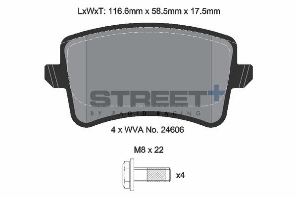 Pagid Racing Street+ Brake Pads T8083SP2001
