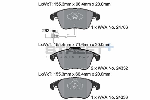 Pagid Racing Street+ Brake Pads T8090SP2001