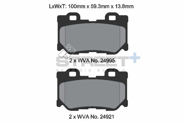 Pagid Racing Street+ Brake Pads T8100SP2001