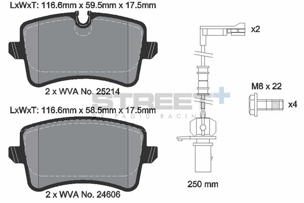Pagid Racing Street+ Brake Pads T8114SP2001