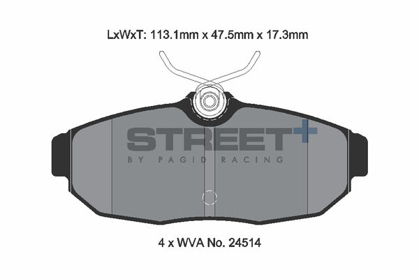 Pagid Racing Street+ Brake Pads T8140SP2001