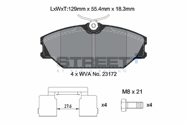Pagid Racing Street+ Brake Pads T8165SP2001