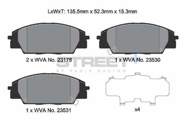 Pagid Racing Street+ Brake Pads T8166SP2001