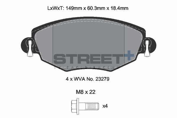 Pagid Racing Street+ Brake Pads T8167SP2001