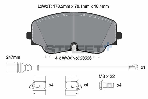 Pagid Racing Street+ Brake Pads T8218SP2001