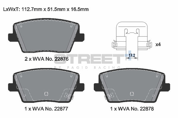Pagid Racing Street+ Brake Pads T8230SP2001