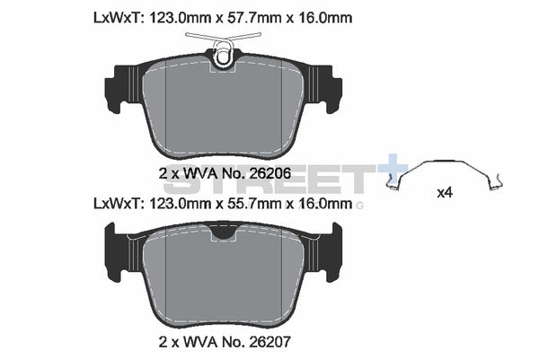 Pagid Racing Street+ Brake Pads T8232SP2001