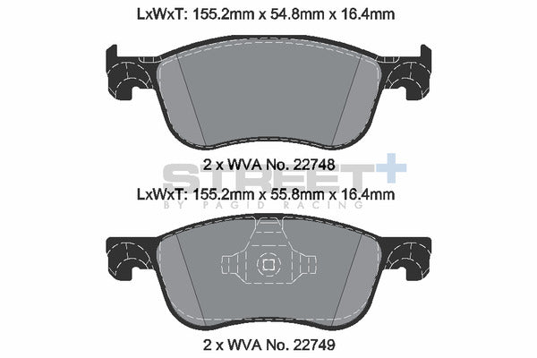 Pagid Racing Street+ Brake Pads T8234SP2001