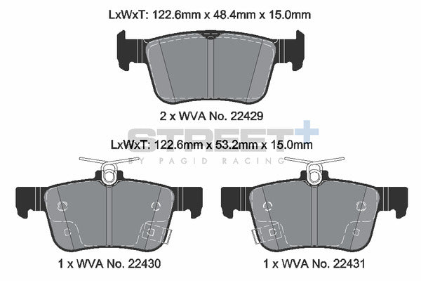 Pagid Racing Street+ Brake Pads T8237SP2001
