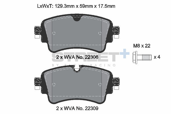 Pagid Racing Street+ Brake Pads T8260SP2001