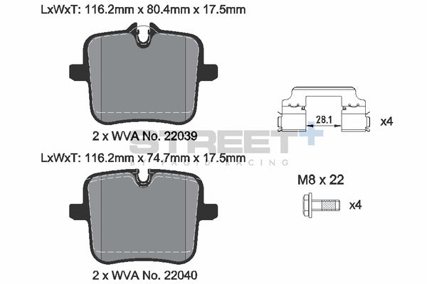 Pagid Racing Street+ Brake Pads T8268SP2001
