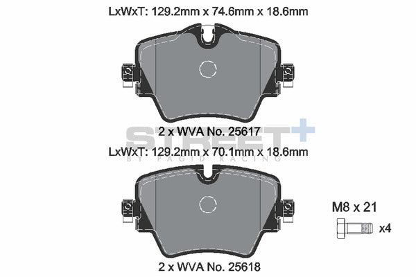 Pagid Racing Street+ Brake Pads T8285SP2001
