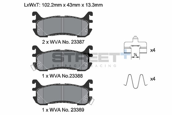 Pagid Racing Street+ Brake Pads T8295SP2001