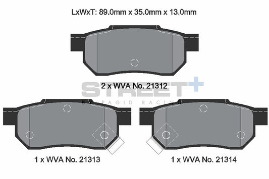 Pagid Racing Street+ Brake Pads T8004SP2001