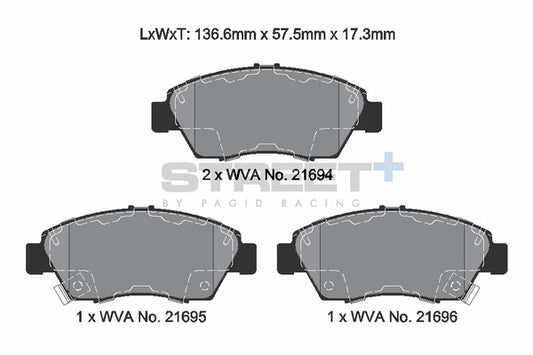 Pagid Racing Street+ Brake Pads T8006SP2001