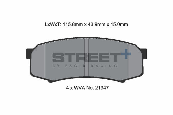 Pagid Racing Street+ Brake Pads T8007SP2001