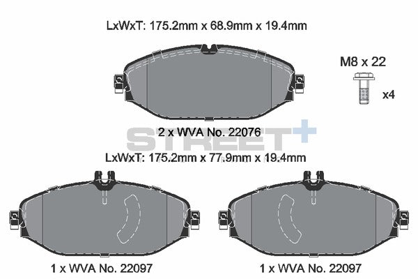 Pagid Racing Street+ Brake Pads T8010SP2001