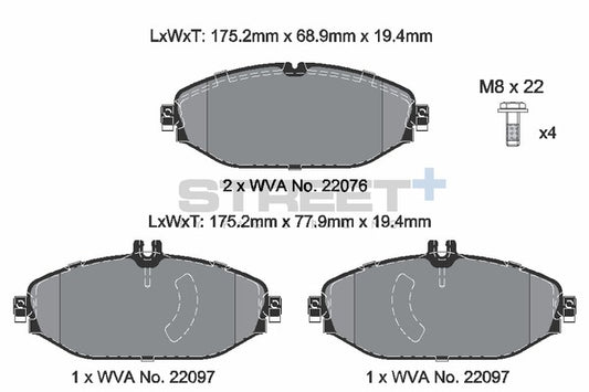 Pagid Racing Street+ Brake Pads T8010SP2001