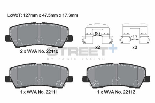 Pagid Racing Street+ Brake Pads T8011SP2001