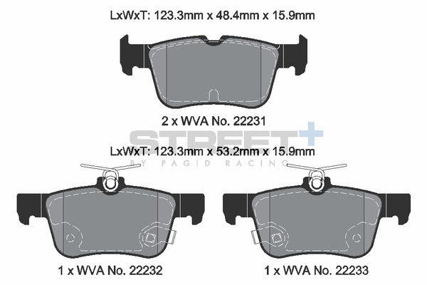 Pagid Racing Street+ Brake Pads T8013SP2001