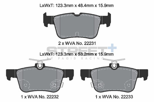 Pagid Racing Street+ Brake Pads T8013SP2001