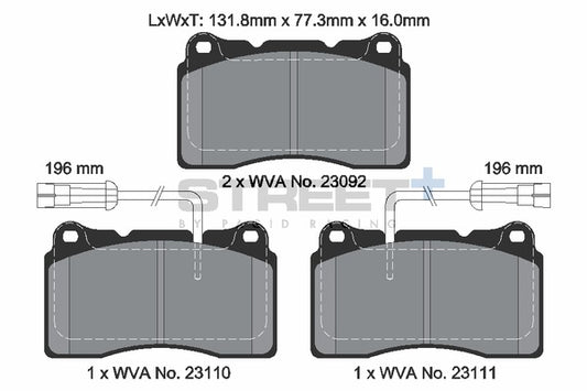 Pagid Racing Street+ Brake Pads T8017SP2001