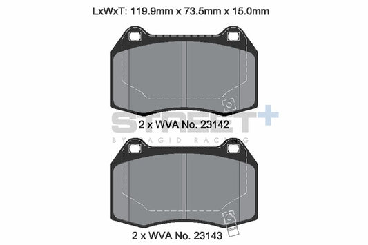 Pagid Racing Street+ Brake Pads T8019SP2001