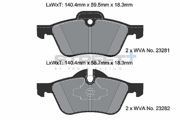 Pagid Racing Street+ Brake Pads T8020SP2001