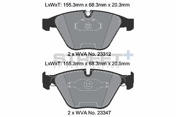 Pagid Racing Street+ Brake Pads T8023SP2001