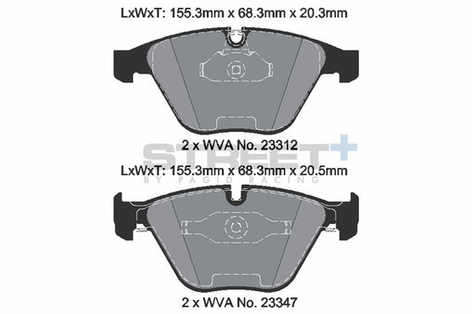 Pagid Racing Street+ Brake Pads T8023SP2001