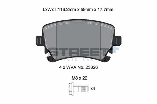 Pagid Racing Street+ Brake Pads T8027SP2001