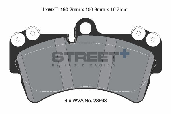 Pagid Racing Street+ Brake Pads T8038SP2001