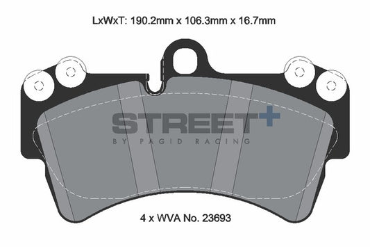 Pagid Racing Street+ Brake Pads T8038SP2001
