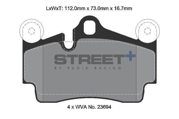 Pagid Racing Street+ Brake Pads T8039SP2001