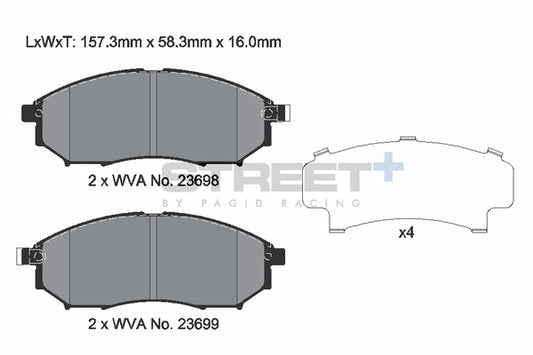 Pagid Racing Street+ Brake Pads T8040SP2001