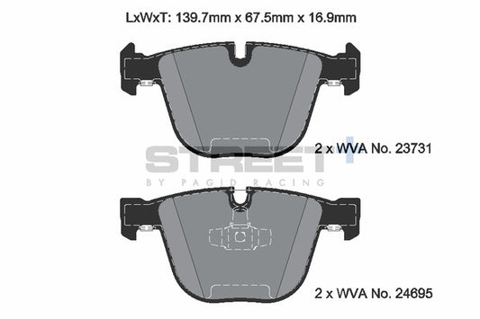 Pagid Racing Street+ Brake Pads T8043SP2001